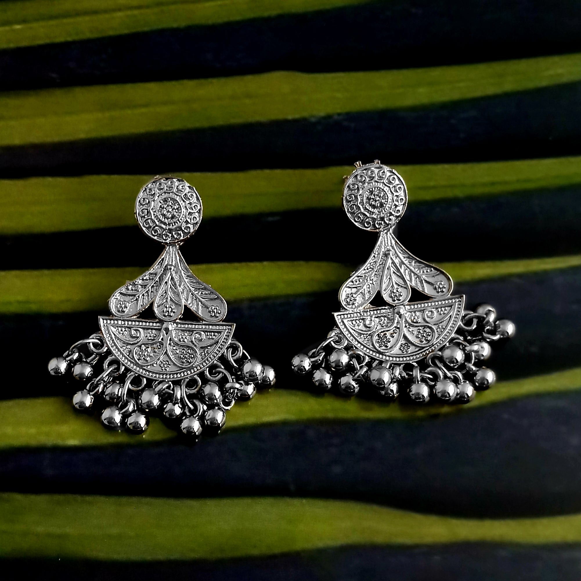 Bhavi Jewels Silver Plated Dangler Earrings - 1317018B