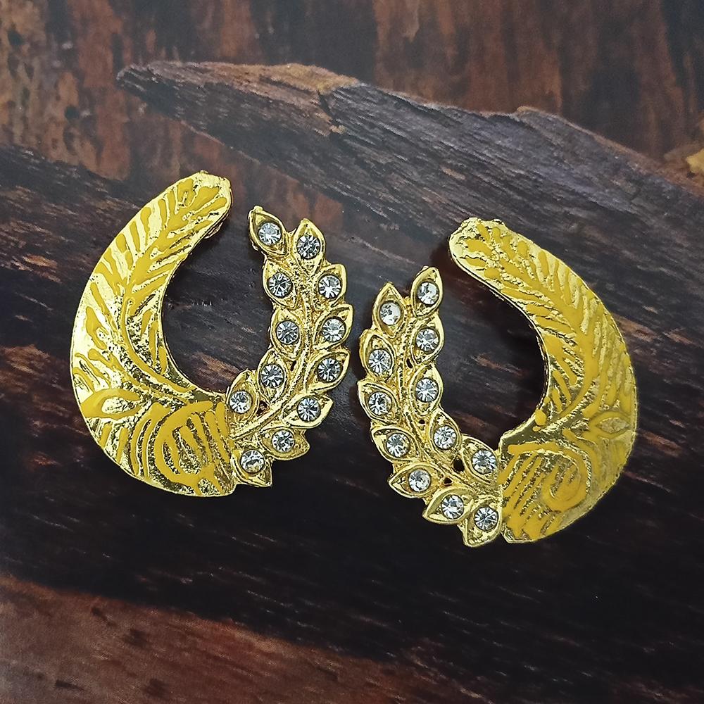 Adi Gold Plated Red Meenakari And Austrian Stone Stud Earrings - 1319233A