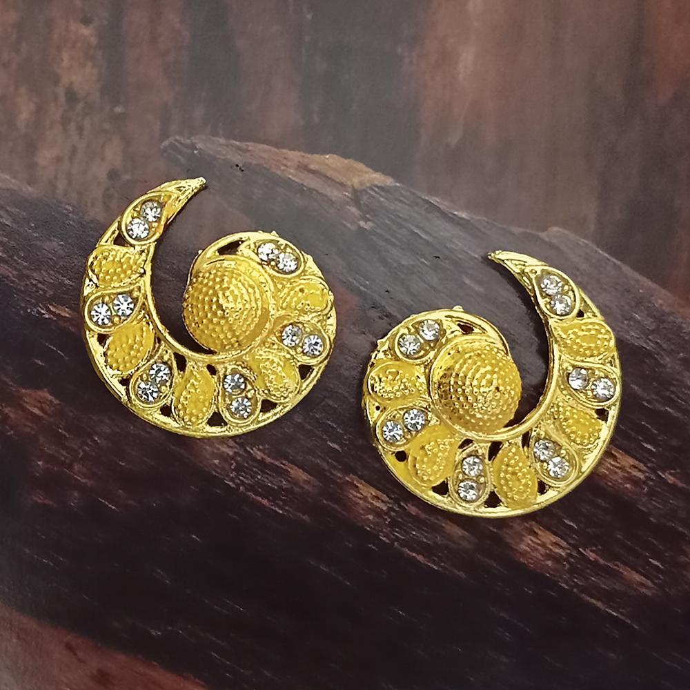 Adi Gold Plated Red Meenakari And Austrian Stone Stud Earrings - 1319234A