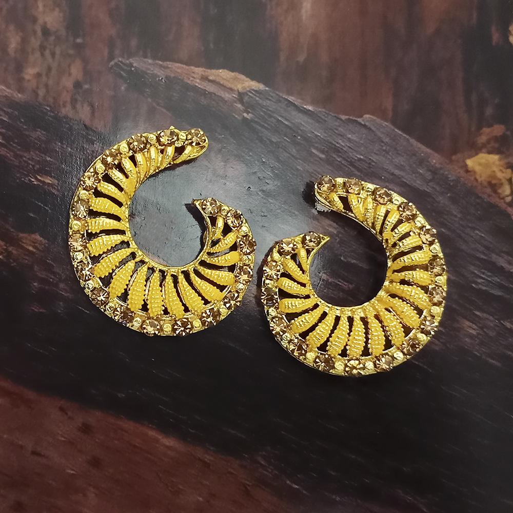 Adi Gold Plated Red Meenakari And Austrian Stone Stud Earrings - 1319235A