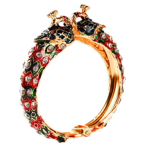 Kriaa Multicolor Meenakari Gold Plated Kada