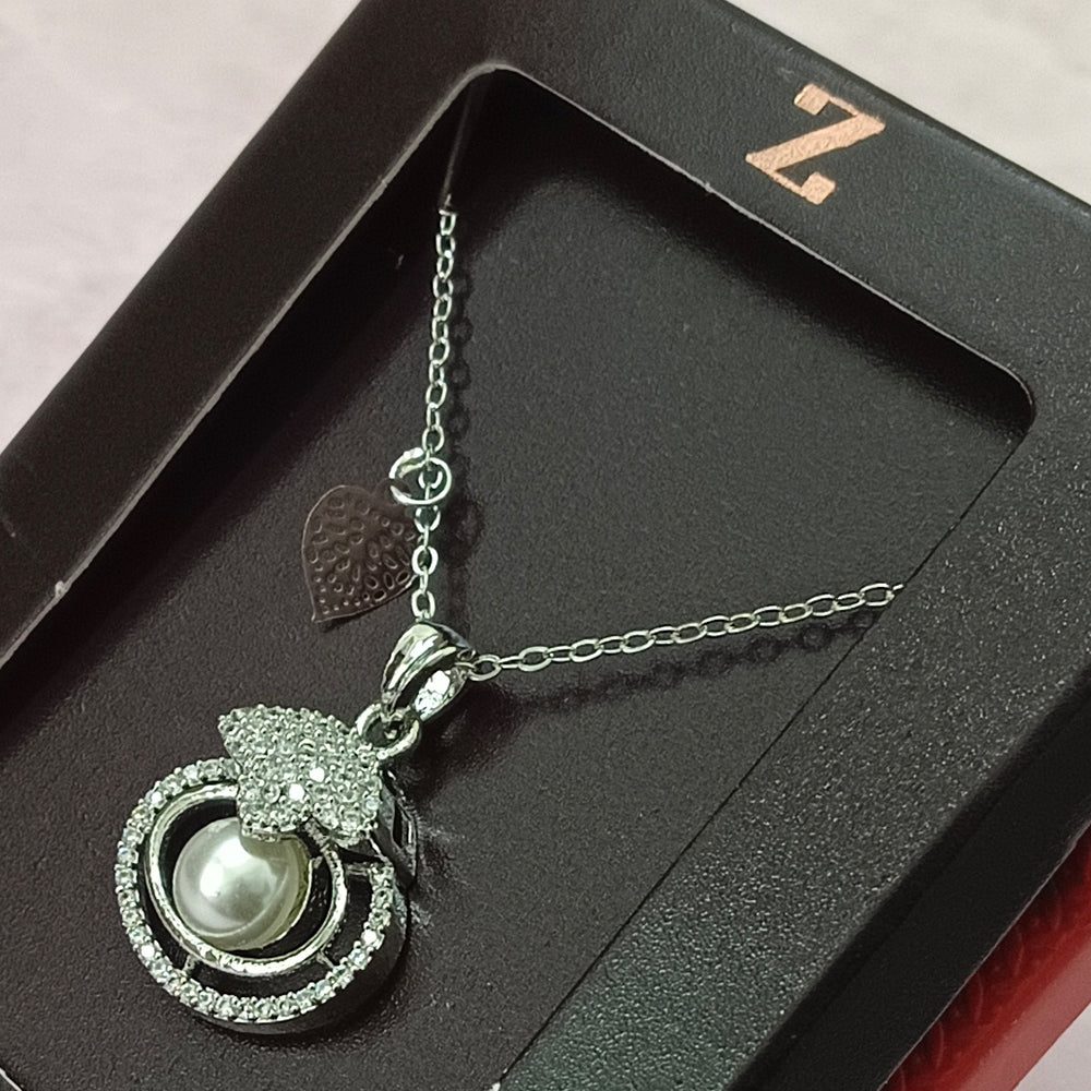 The Z Collection Silver Plated AD Chain Pendant