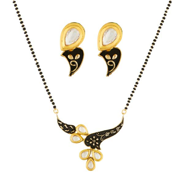 Kriaa Meenakari Gold Plated Stone Mangalsutra