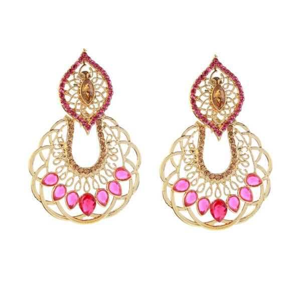 Kriaa Austrian Stone Zinc Alloy Gold Plated Chandbali Earring