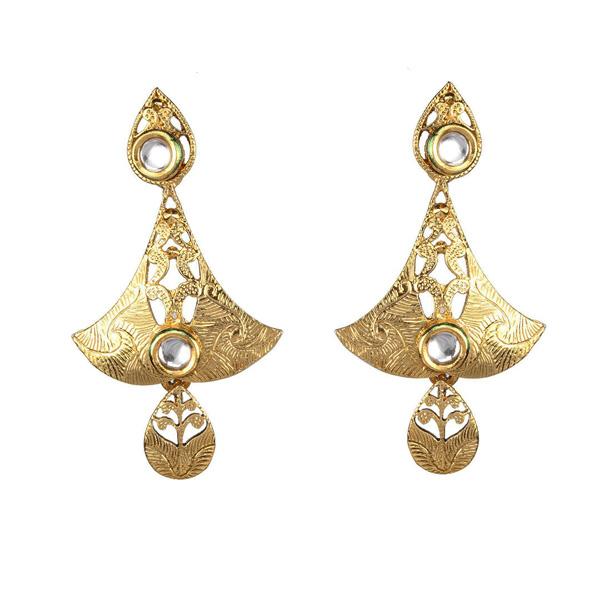 Kriaa Kundan Zinc Alloy Gold Plated Dangler Earring