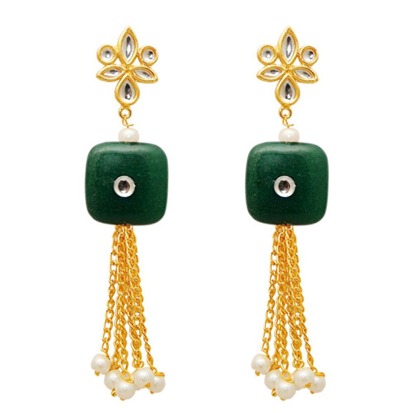 Kriaa Gold Plated White Kundan Dangler Earring