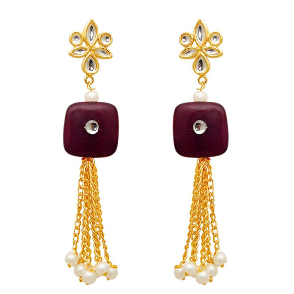Kriaa Zinc Alloy Gold Plated Kundan Dangler Earring