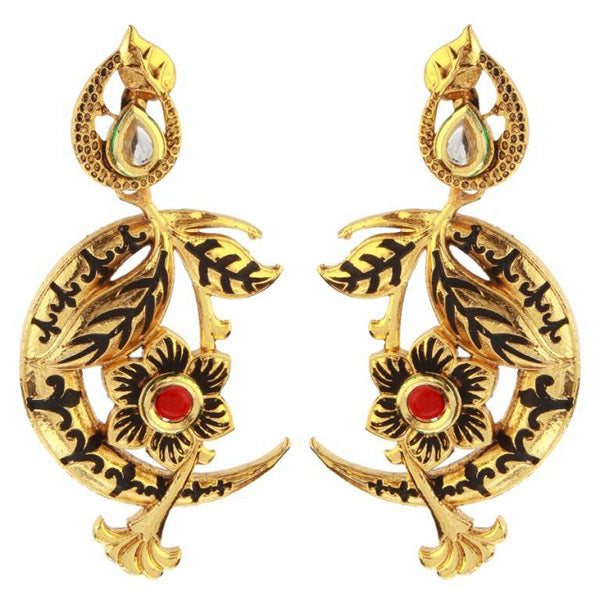 The99Jewel Meenakari Pota Stone Danglers Earrings