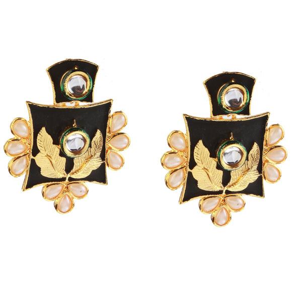 Kriaa Pearl And Kundan Gold Plated Dangler Earring