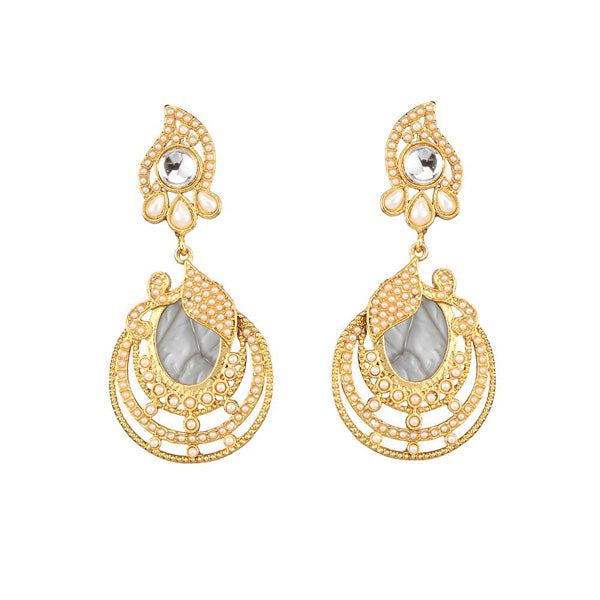 Kriaa Kundan Resin Gold Plated Dangler Earring