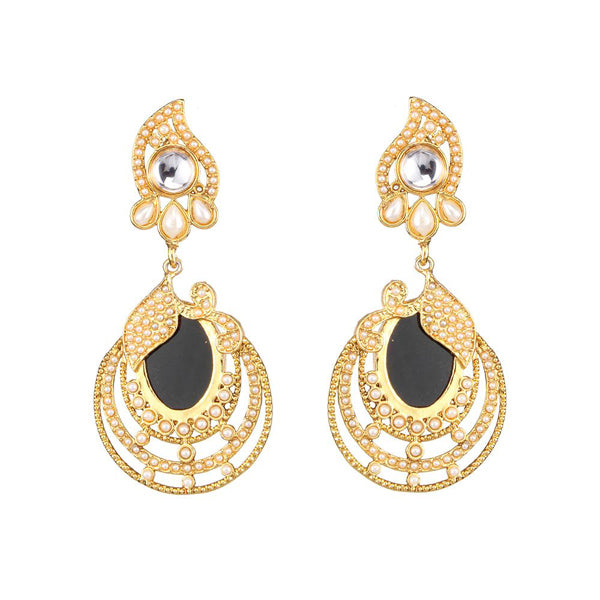 Kriaa Kundan Resin Gold Plated Dangler Earring