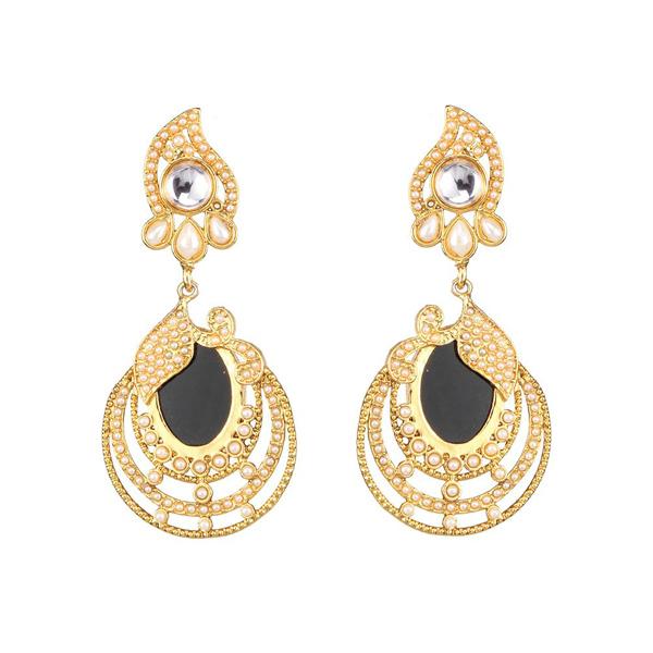 Kriaa Kundan Resin Gold Plated Dangler Earring