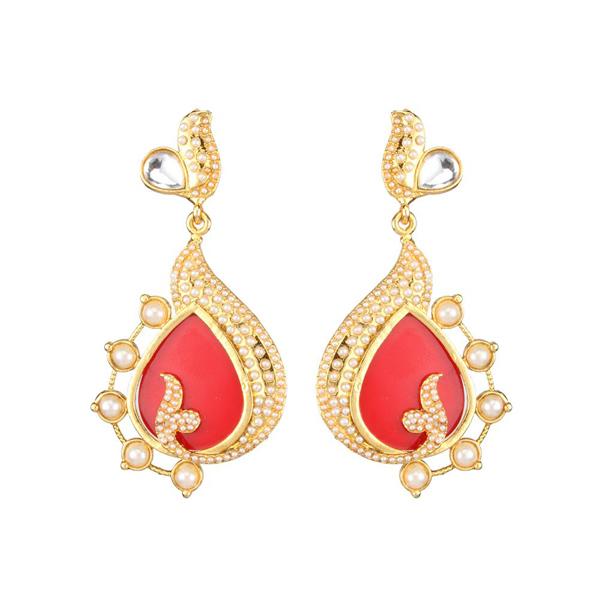 Kriaa Kundan Resin Gold Plated Dangler Earring
