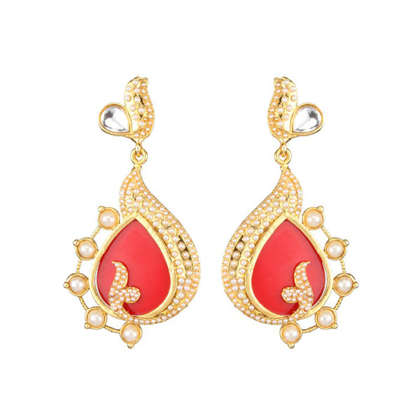 Kriaa Kundan Resin Gold Plated Dangler Earring