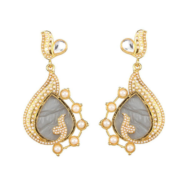 Kriaa Kundan Resin Gold Plated Dangler Earring
