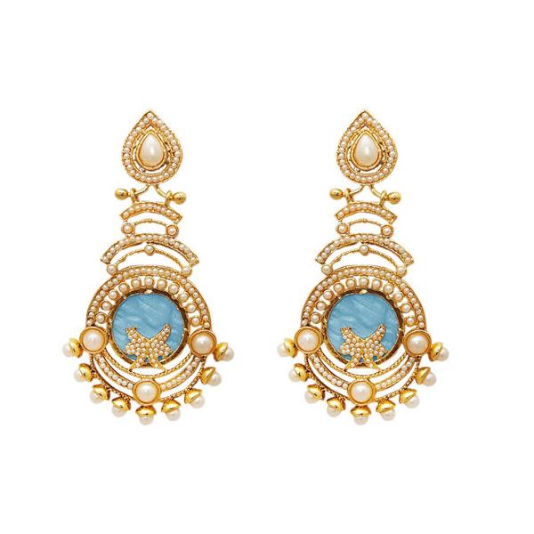 Kriaa Resin Kundan Gold Plated Dangler Earring