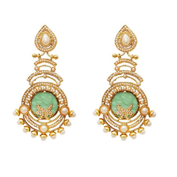 Kriaa Resin Kundan Gold Plated Dangler Earring