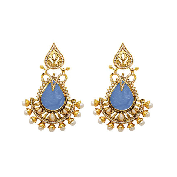 Kriaa Resin Kundan Gold Plated Dangler Earring