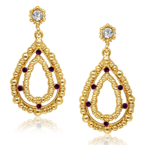 Urthn Austrian Stone Gold Plated Dangler Earrings