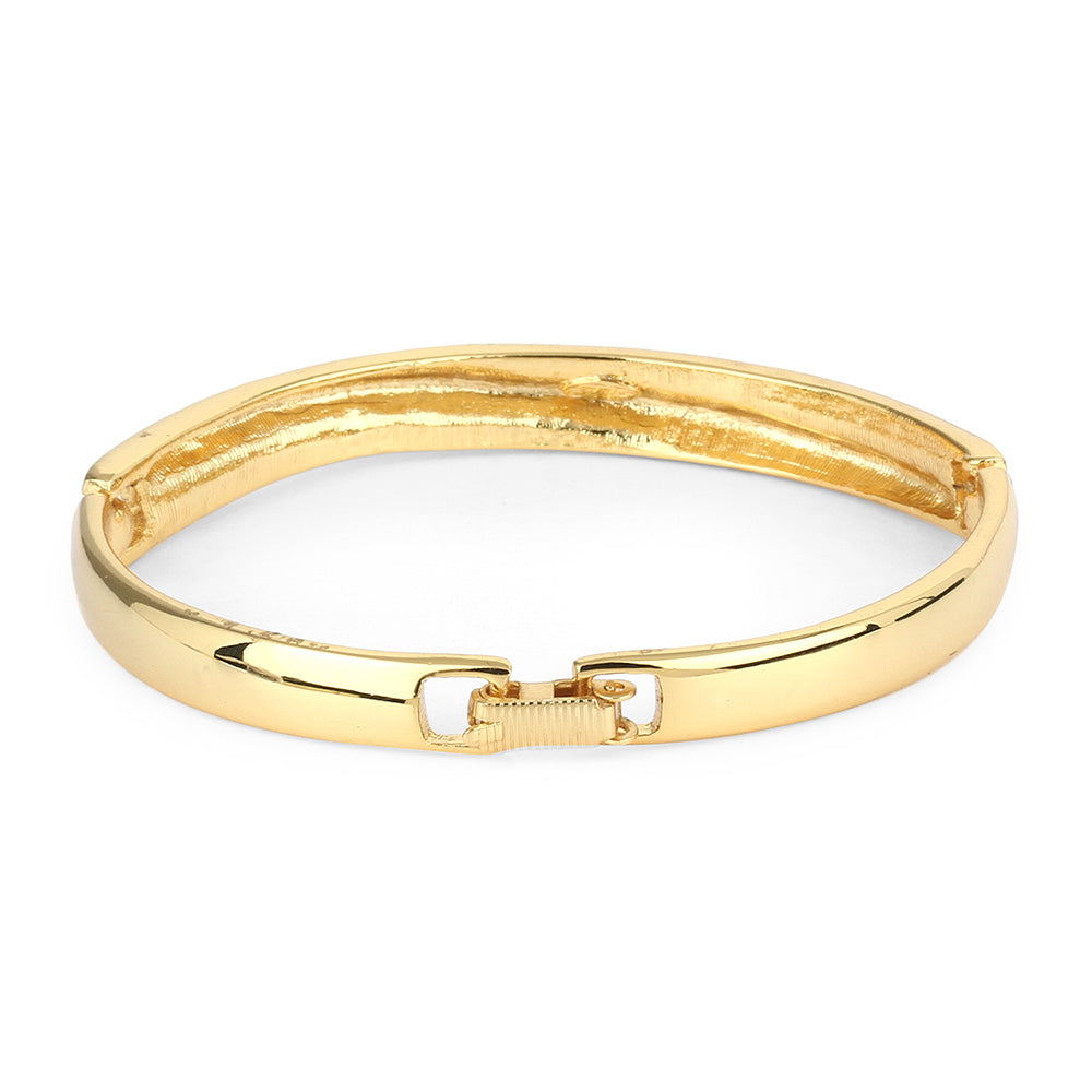 Estele 24Kt Gold Plated Pink & Purple Studded Cuff Bracelet