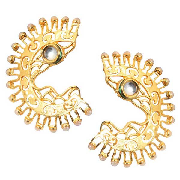 Aurum Kundan Pearl Gold Plated Dangler Earrings