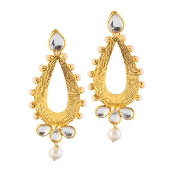 Aurum Kundan Gold Plated Dangler Earrings