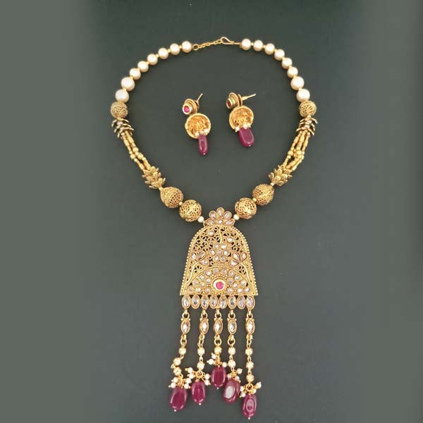 Sai Raj AD Stone Copper Necklace Set