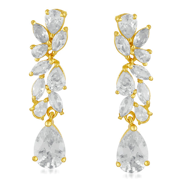 Suhagan Gold Plated AD Stone Dangler Earrings