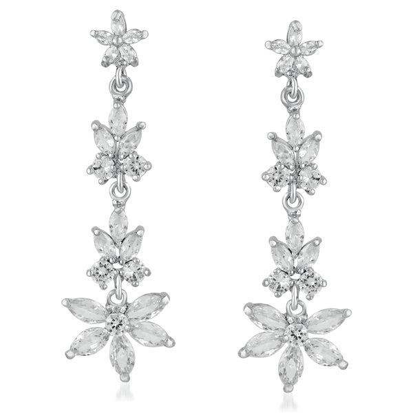 Suhagan AD Stone Silver Plated Dangler Earrings