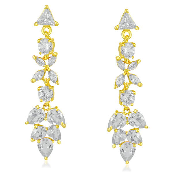 Suhagan Gold Plated AD Stone Dangler Earrings