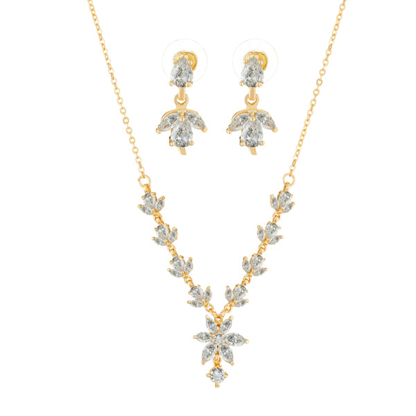 Suhagan Gold Plated AD Stone Necklace Set