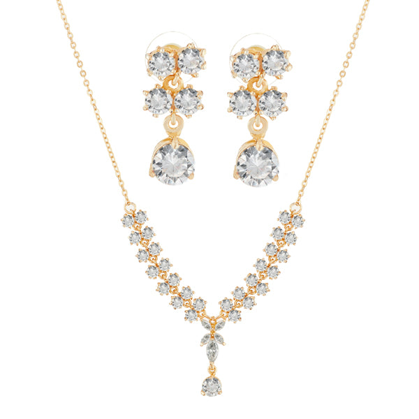 Suhagan Gold Plated AD Stone Necklace Set
