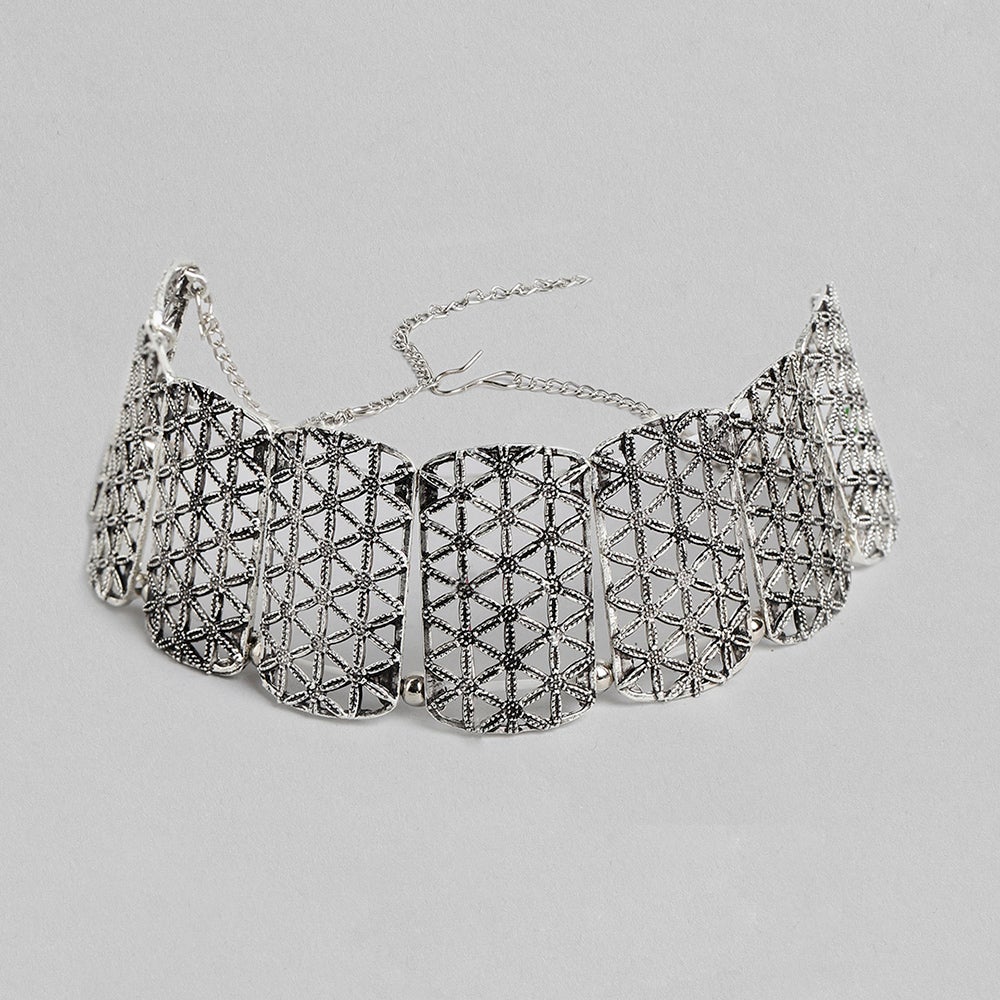 Kord Store Fancy Oxidised Plated Collar Necklace For Girls and Women