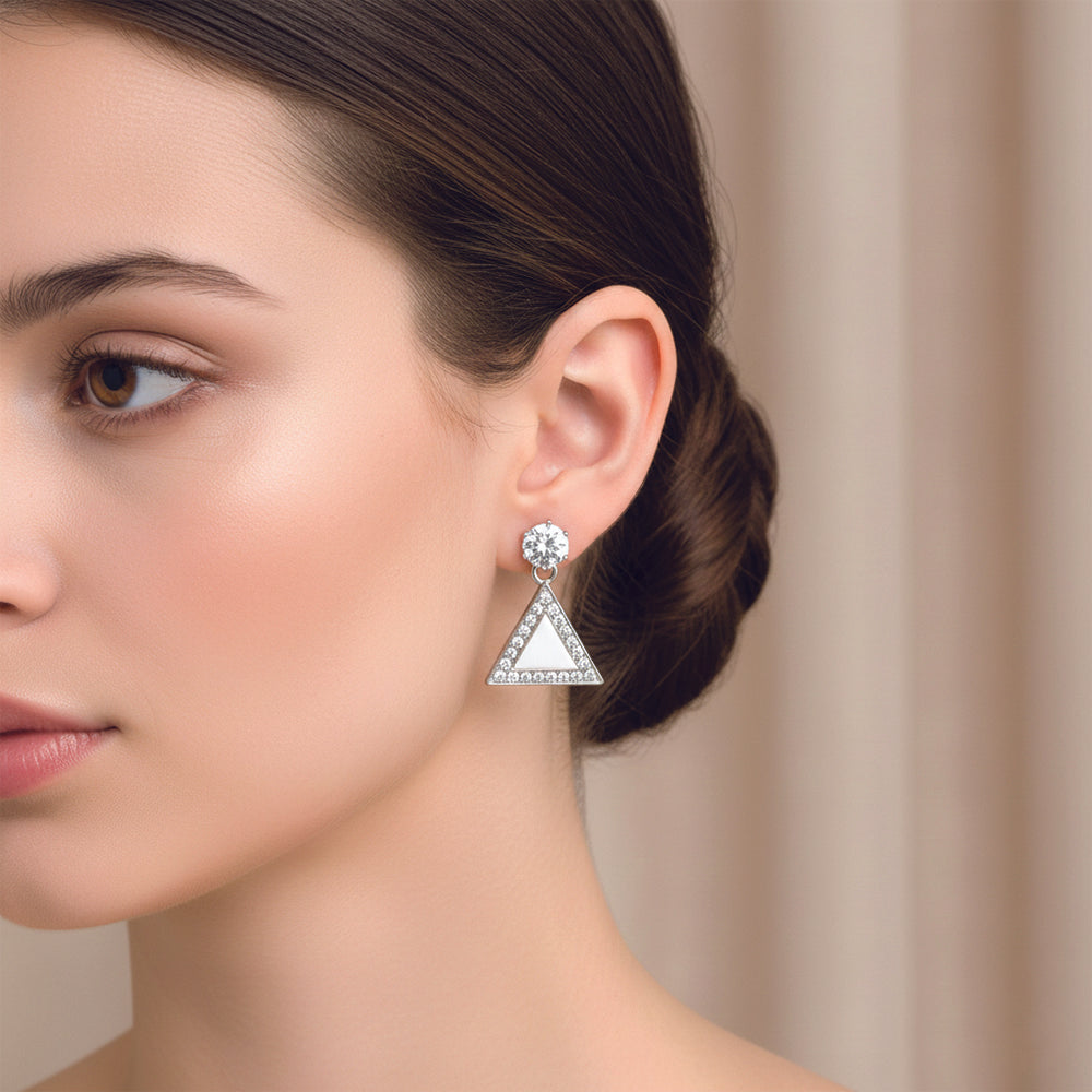 JewelMaze Set of 5 Silver Plated Multi Shapes Earrings Combo