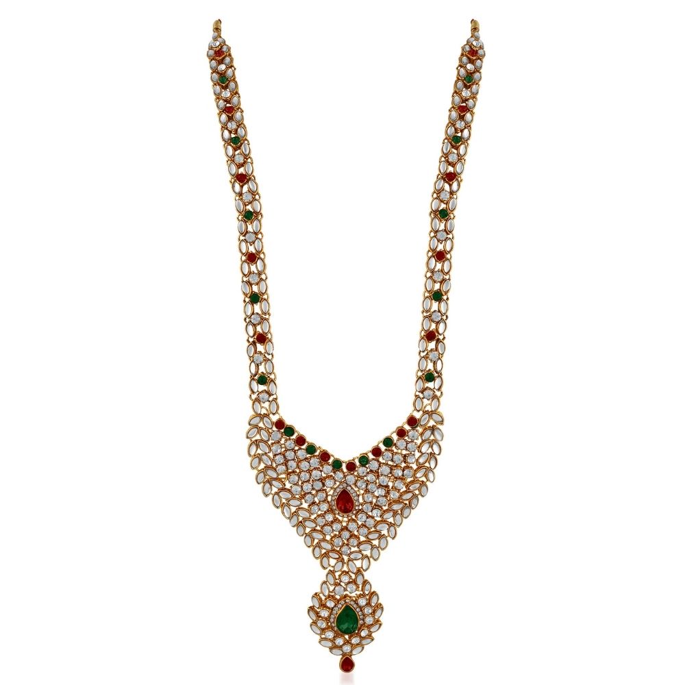 JewelMaze Exclusive Crystal Stone Bridal Jewellery Set