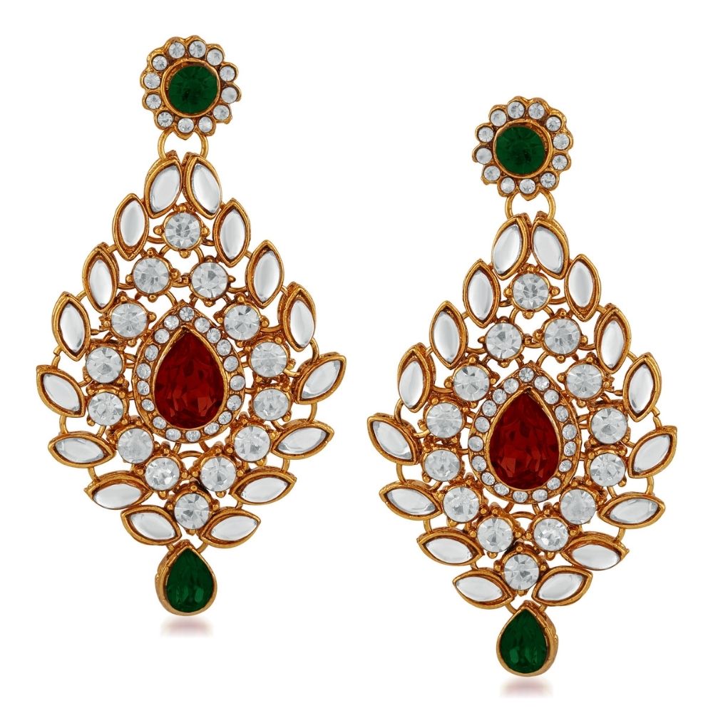 JewelMaze Exclusive Crystal Stone Bridal Jewellery Set