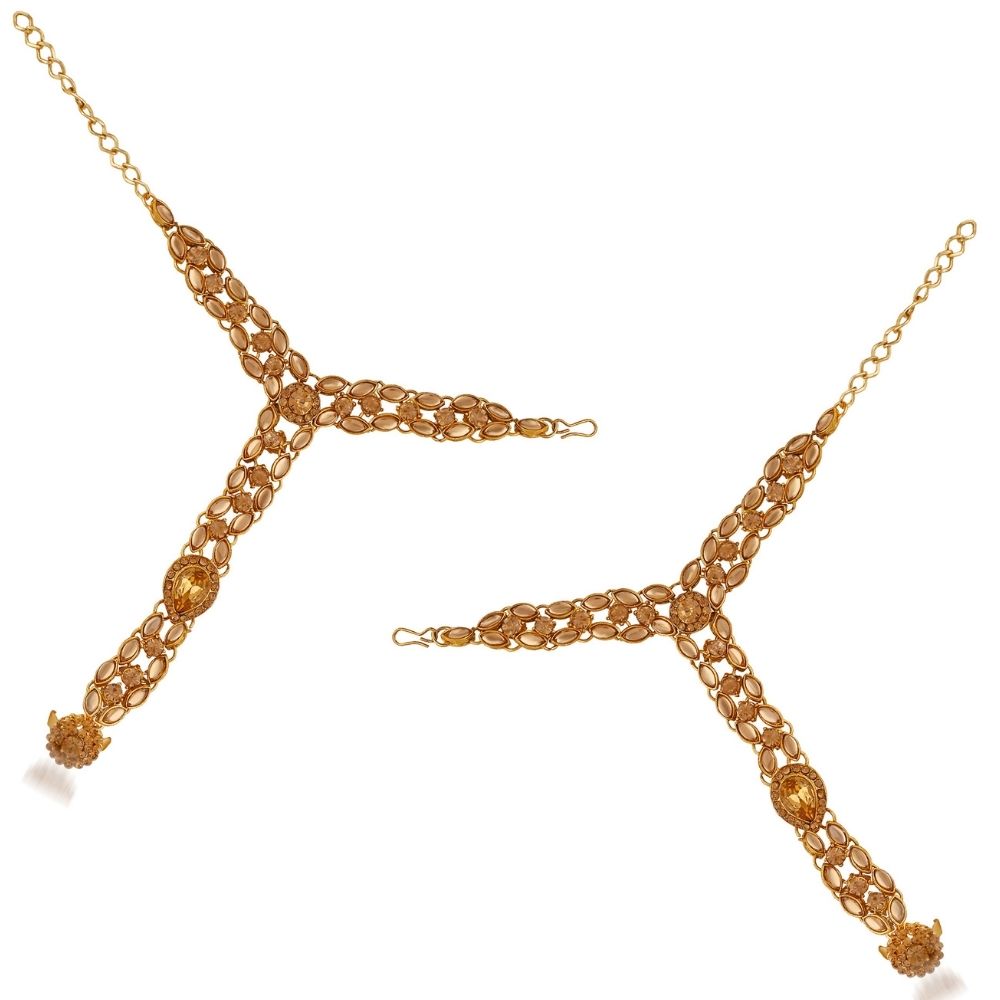 JewelMaze Exclusive Crystal Stone Bridal Jewellery Set