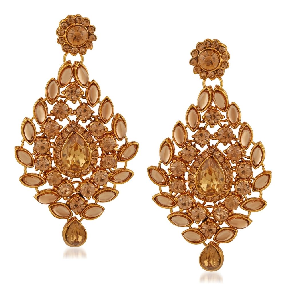 JewelMaze Exclusive Crystal Stone Bridal Jewellery Set