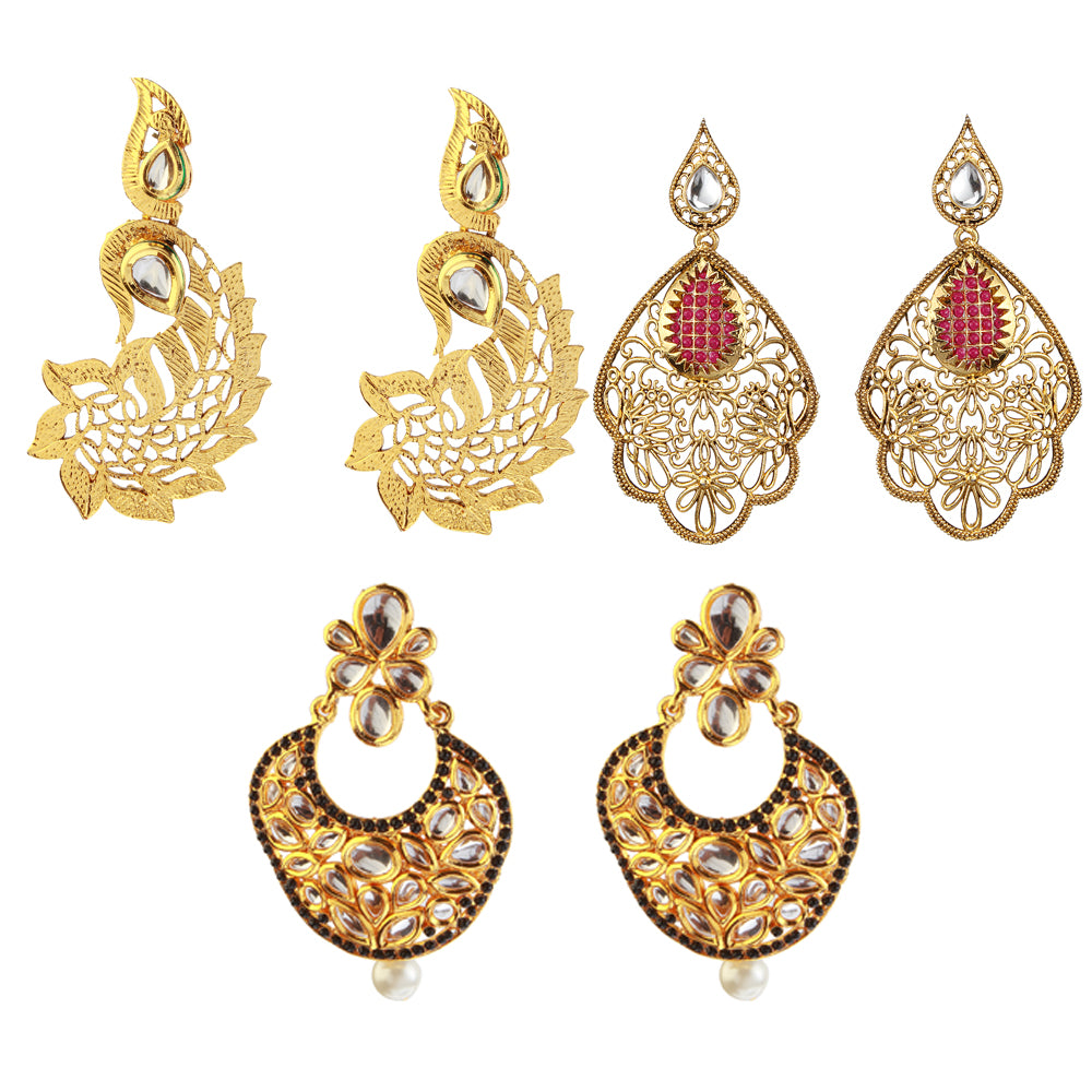 JewelMaze Set of 3 Earrings Combo
