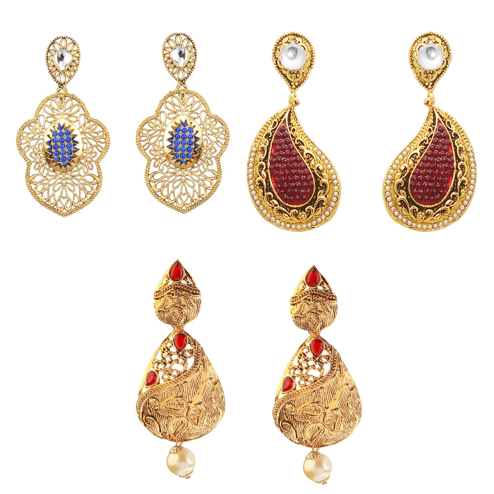 JewelMaze Set of 3 Earrings Combo