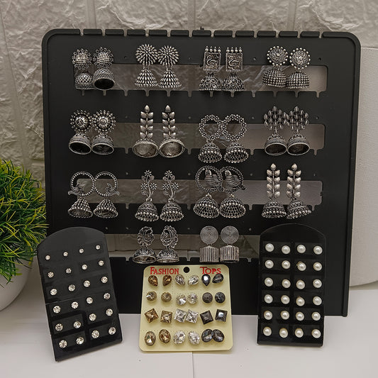JewelMaze Stylish Set Of 50 Pcs Earrings Combos
