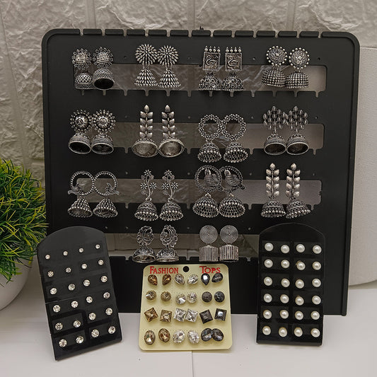JewelMaze  Stylish Set Of 50 Pcs Earrings Combos