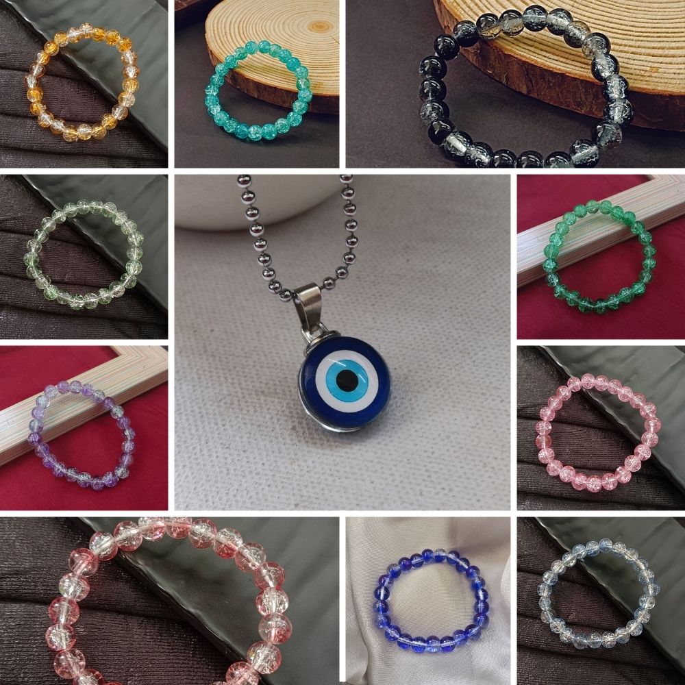 JewelMaze Trendy Bracelet combo with Complimentary Evil Eye Pendant