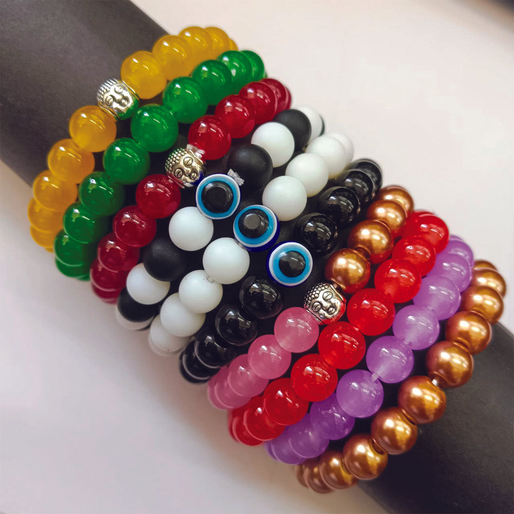 JewelMaze Trendy Bracelet combo with Complimentary Evil Eye Pendant