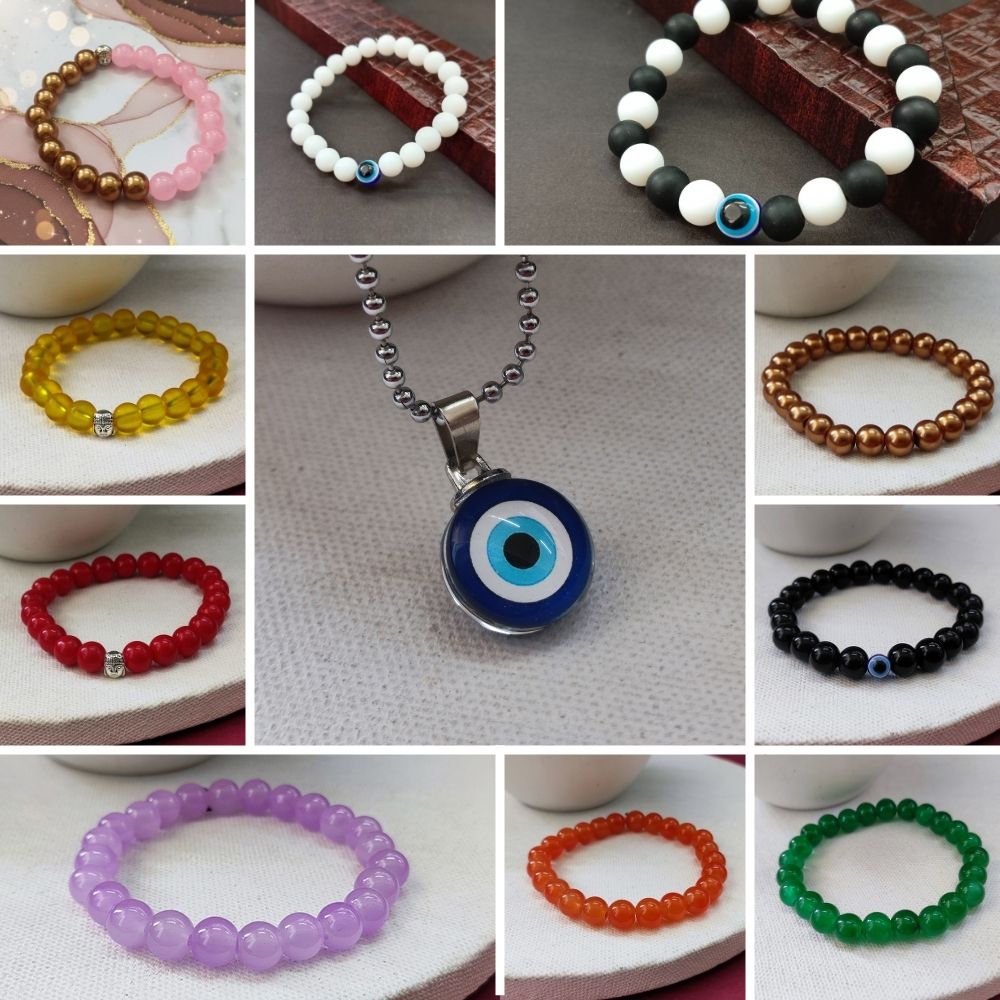 JewelMaze Trendy Bracelet combo with Complimentary Evil Eye Pendant