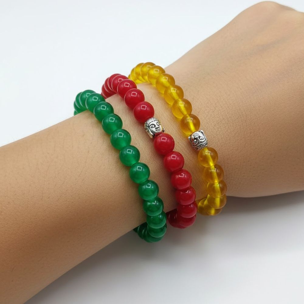 Jewelmaze Trendy Beads Bracelet Combo for Girls & Women ( Pack of 3)