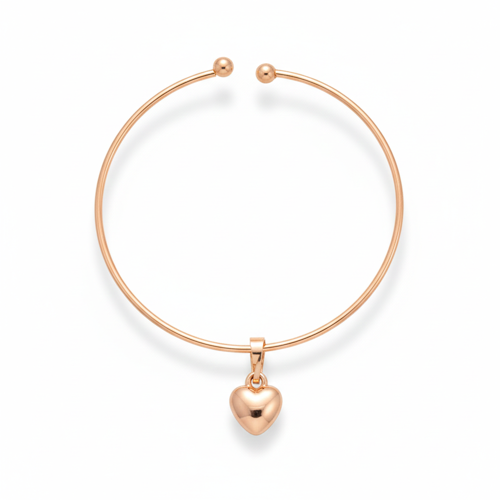 JewelMaze Rose Gold Plated Chain Pendant Earrings Rings And Bracelet Jewellery Combo Set