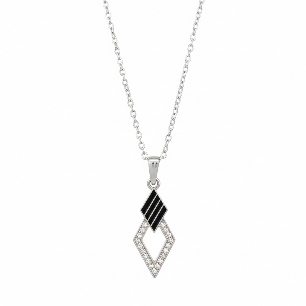 JewelMaze Silver Plated Chain Pendant Earrings Rings And Bracelet Jewellery Combo Set