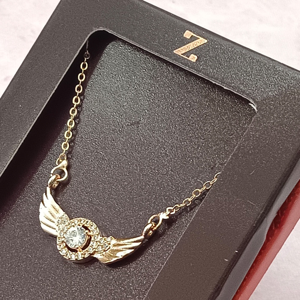 The Z Collection AD Diamond Angel Wing & Butterfly Chain  Pendants Combo