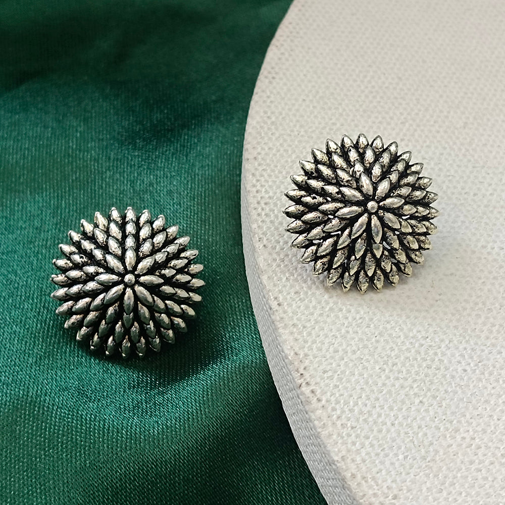 JewelMaze Oxidised Plated Stud Earrings